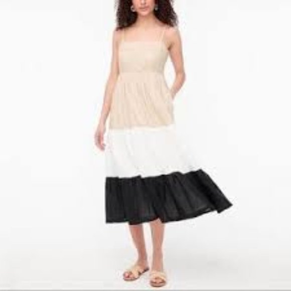 J. Crew Factory - Square-Neck Tiered Dress - Picture 2 of 11